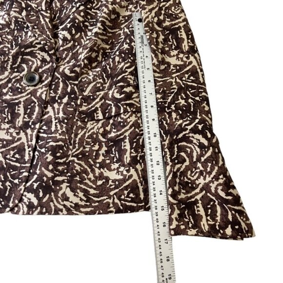 Kasper Pure Silk 2-Piece Blazer  Camisole Brown Black Cream Abstract Size US 8 - Picture 13 of 16